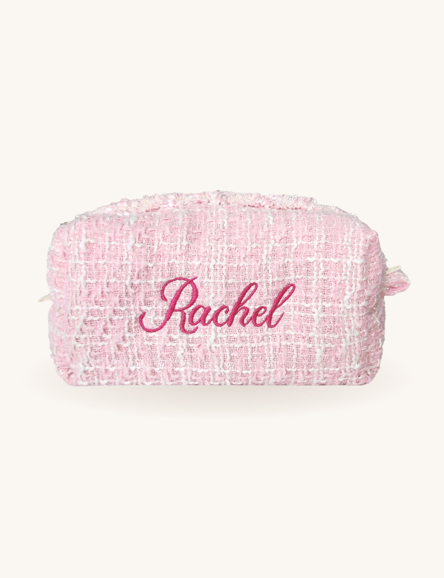 Makeup Pouch - Blush Tweed - Custom Name