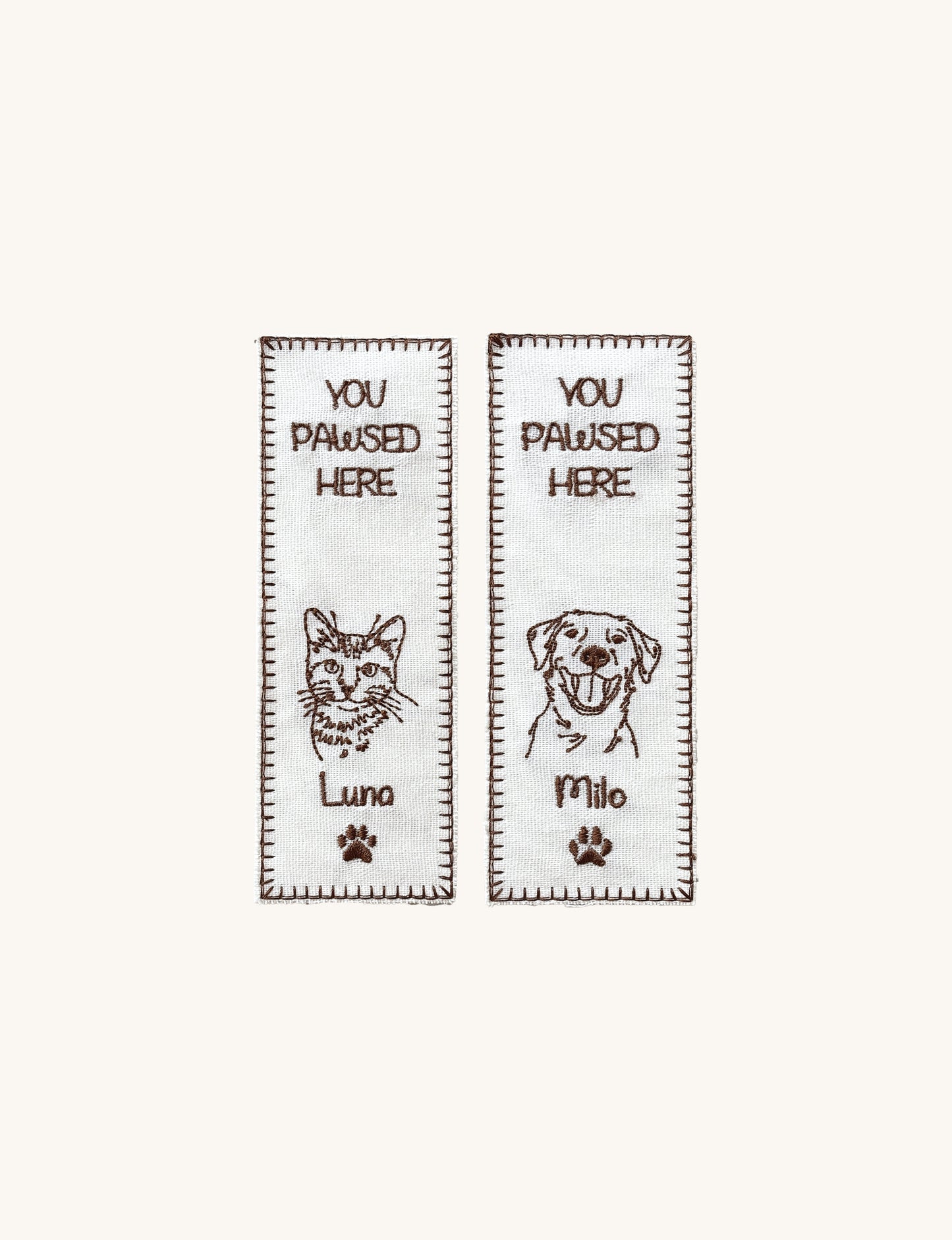 Embroidered Bookmark - Custom Pet Image