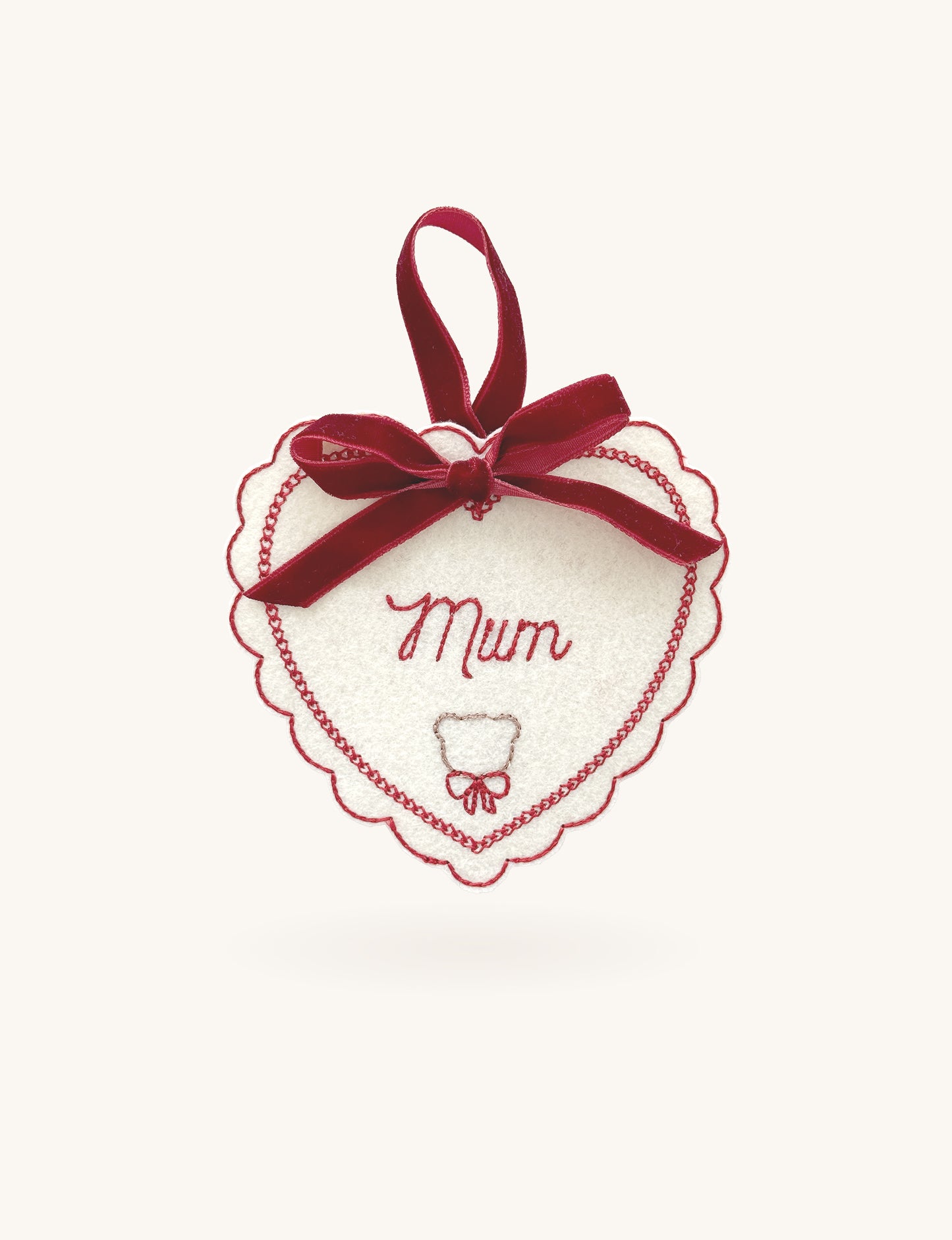 Embroidered Tag - Cherry Bear
