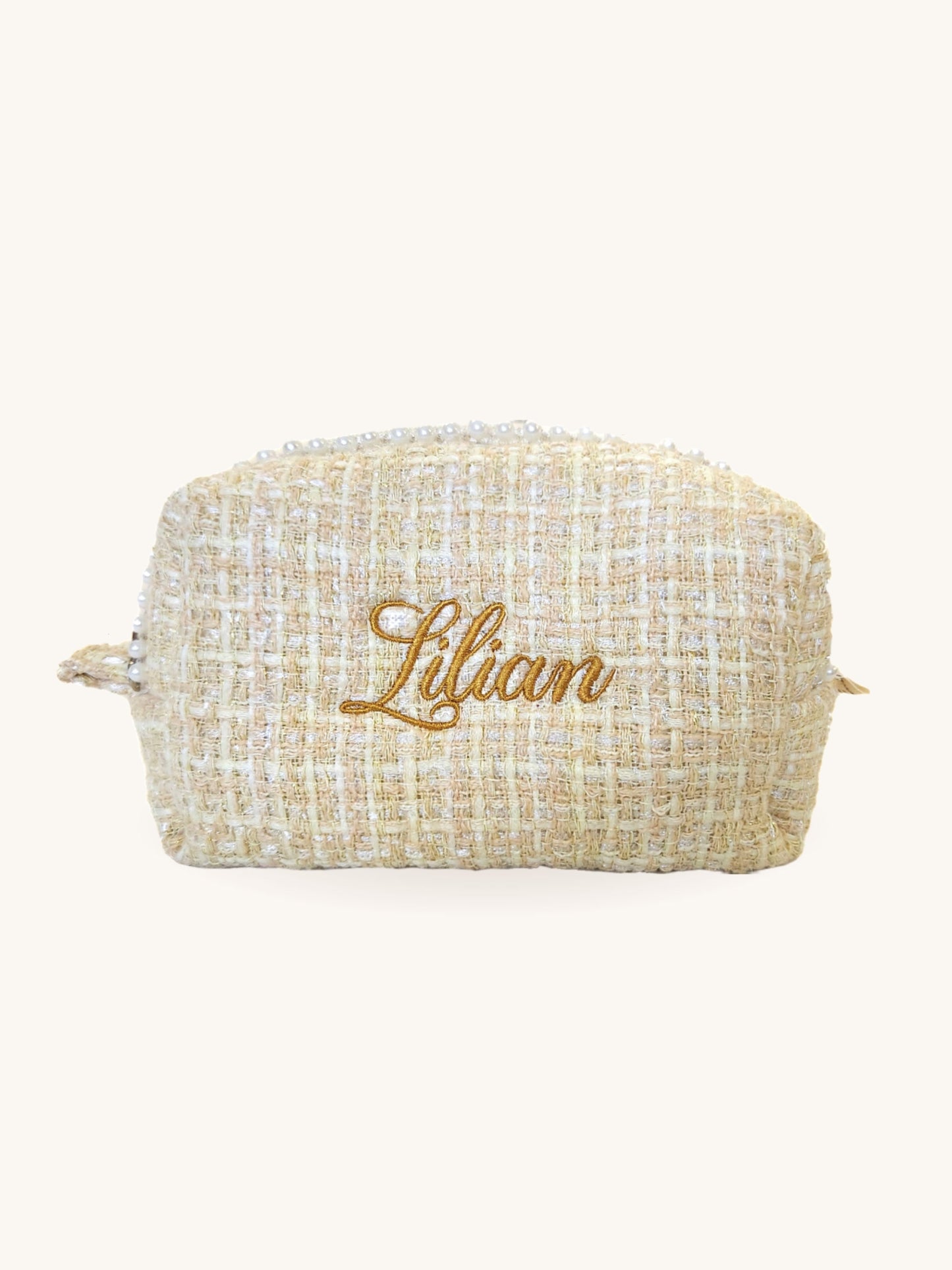Makeup Pouch - Honey Pearl - Custom Name