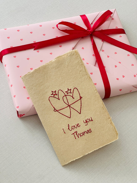 Embroidered Love Card - I Love You