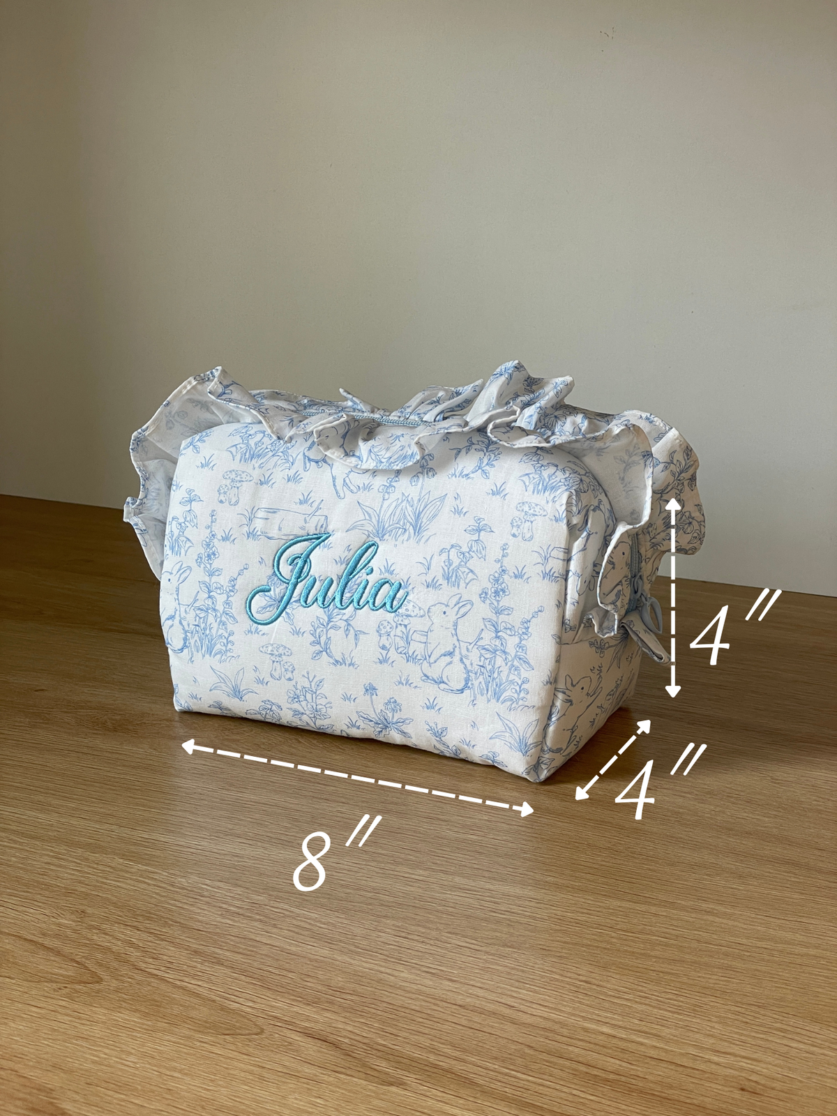 Makeup Pouch - Woodland Toile - Custom Name