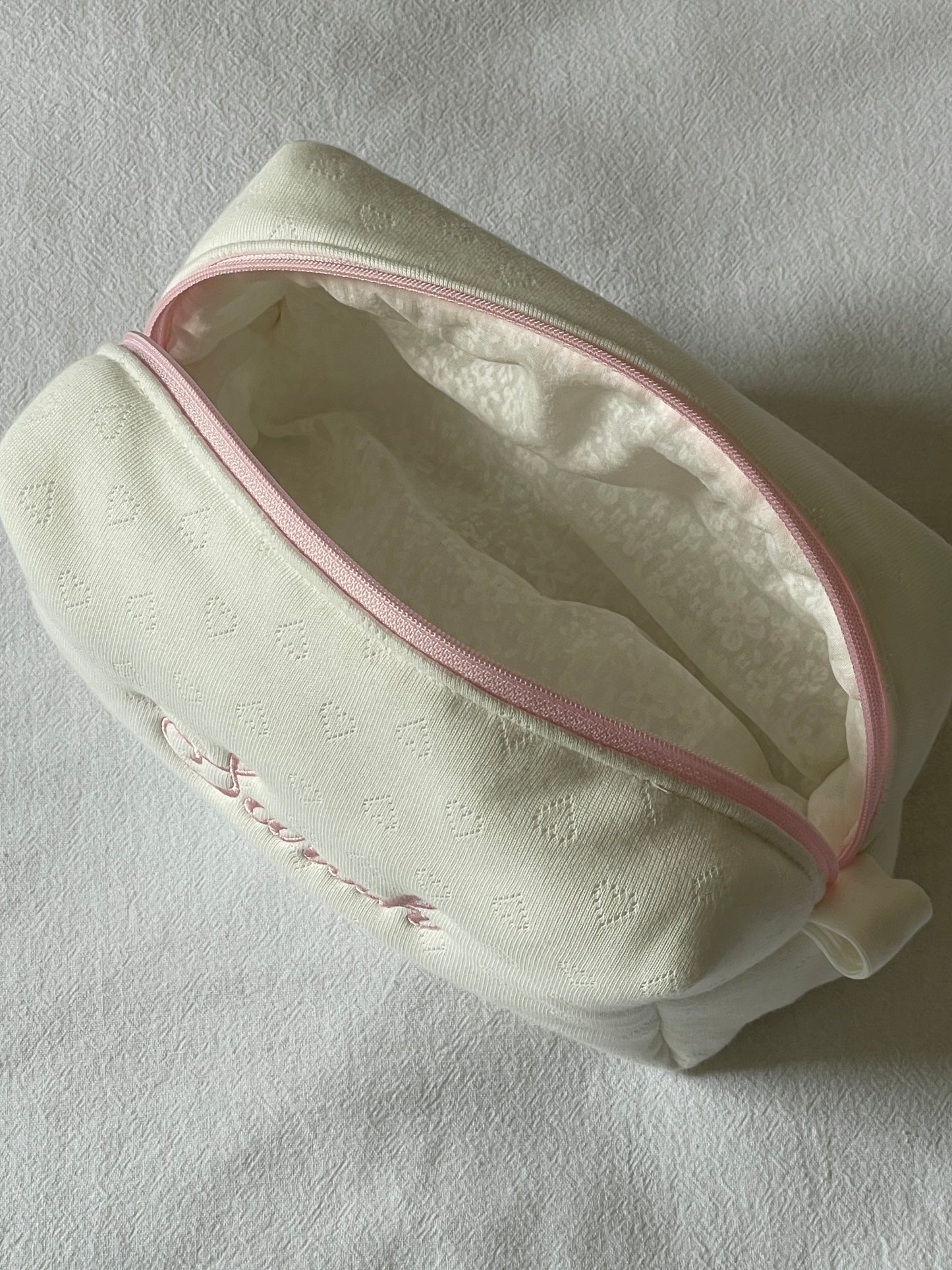 Makeup Pouch - Blush Hearts - Custom Name