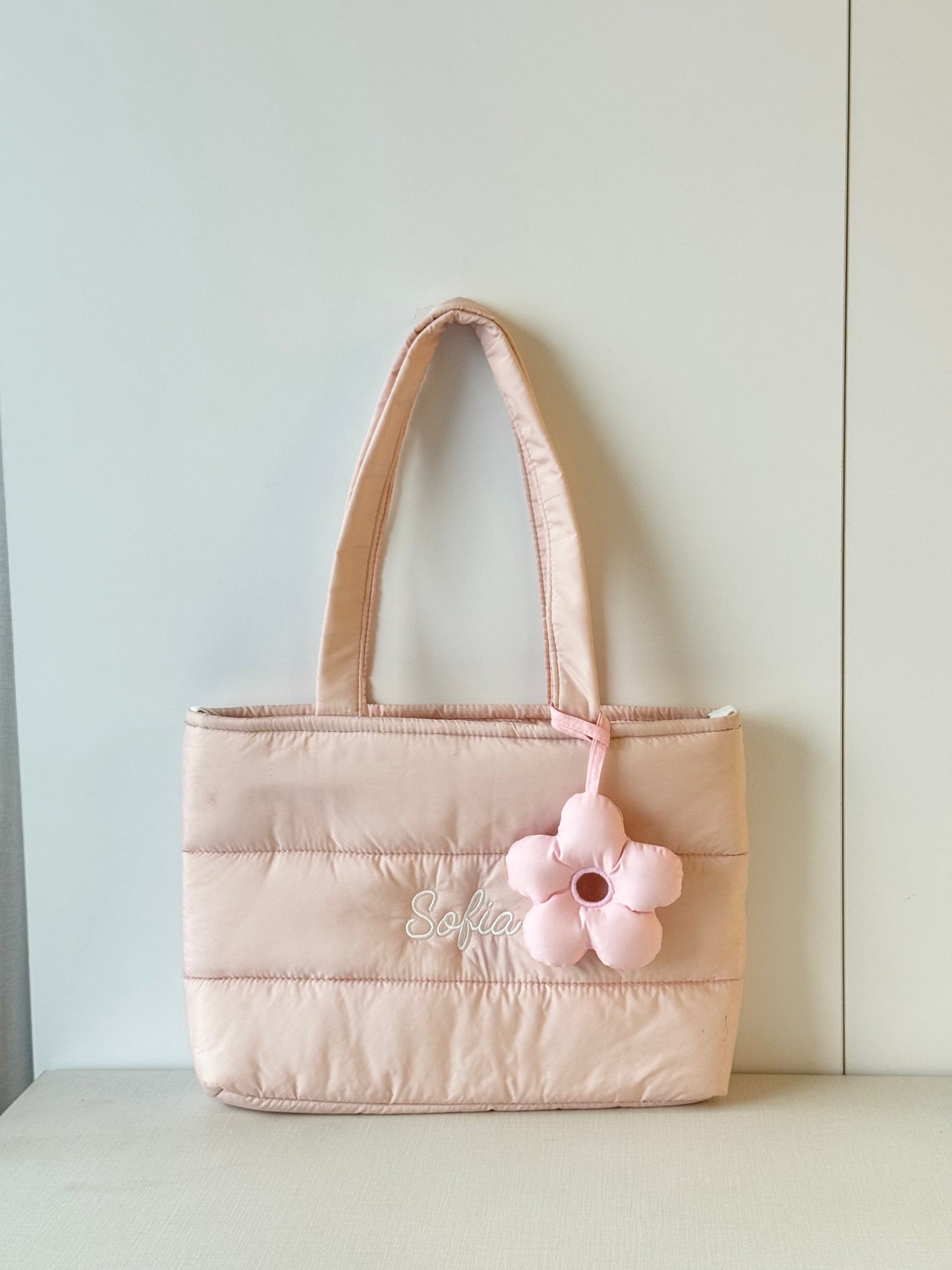 Personalized Puffer Shoulder Bag with Embroidered Name - 16x12 inches