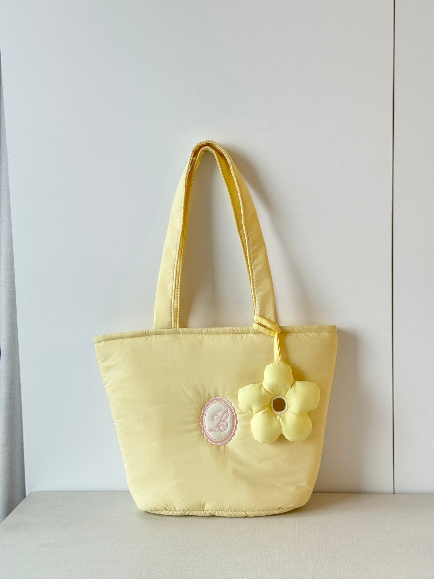 Personalized Puffer Shoulder Bag with Monogram Embroidery - 14x10 inches