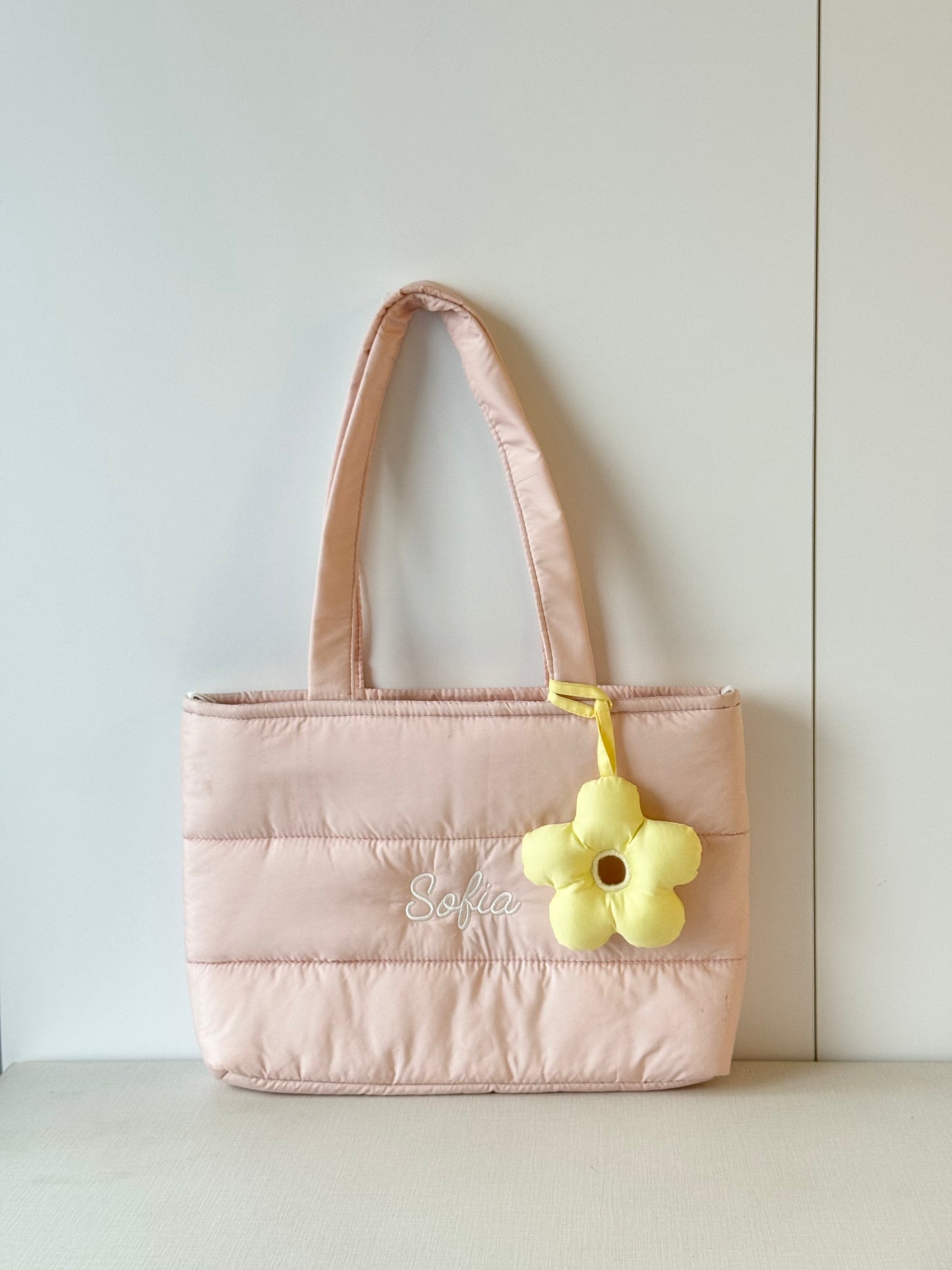 Personalized Puffer Shoulder Bag with Embroidered Name - 16x12 inches