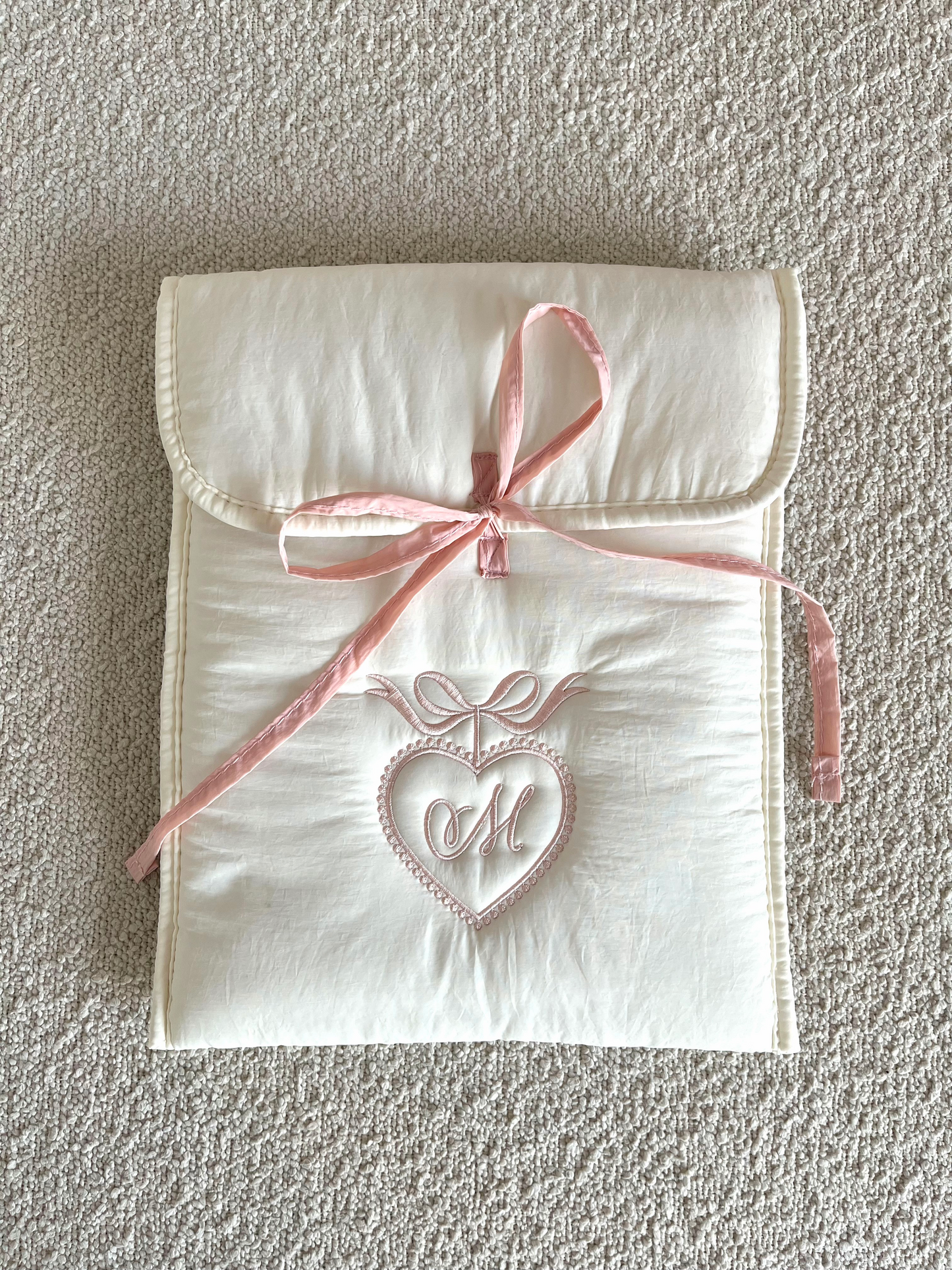 Personalized iPad Case with Embroidered Name & Bow - 11 inches