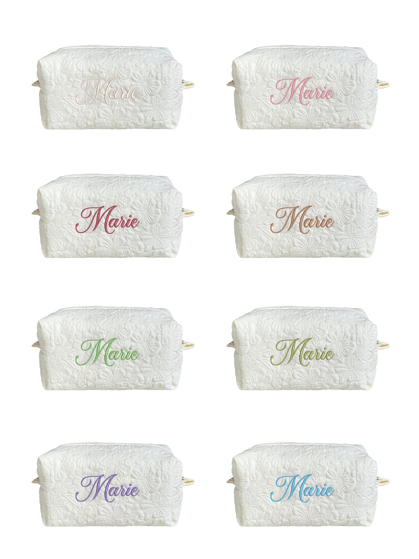 Makeup Pouch - White Garden