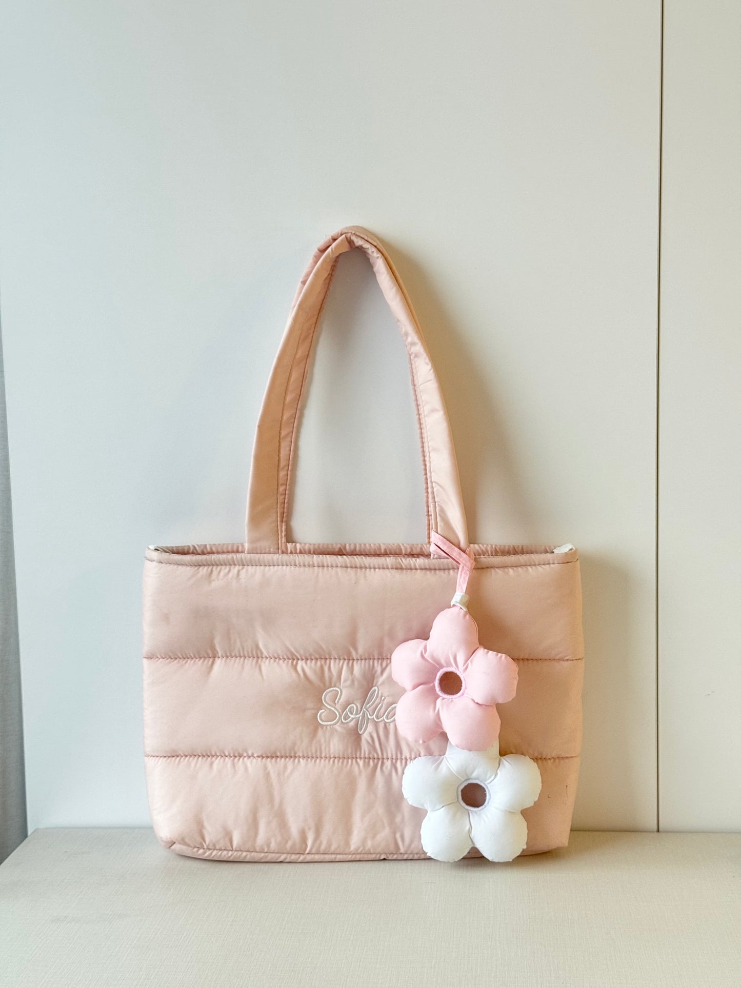 Personalized Puffer Shoulder Bag with Embroidered Name - 16x12 inches