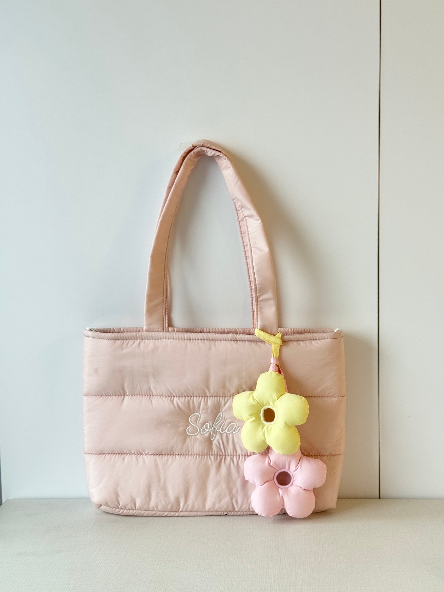 Personalized Puffer Shoulder Bag with Embroidered Name - 16x12 inches