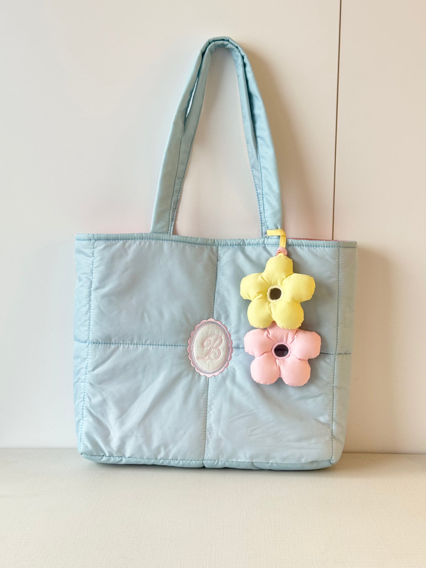 Personalized Puffer Shoulder Bag with Monogram Embroidery - 18x15 inches