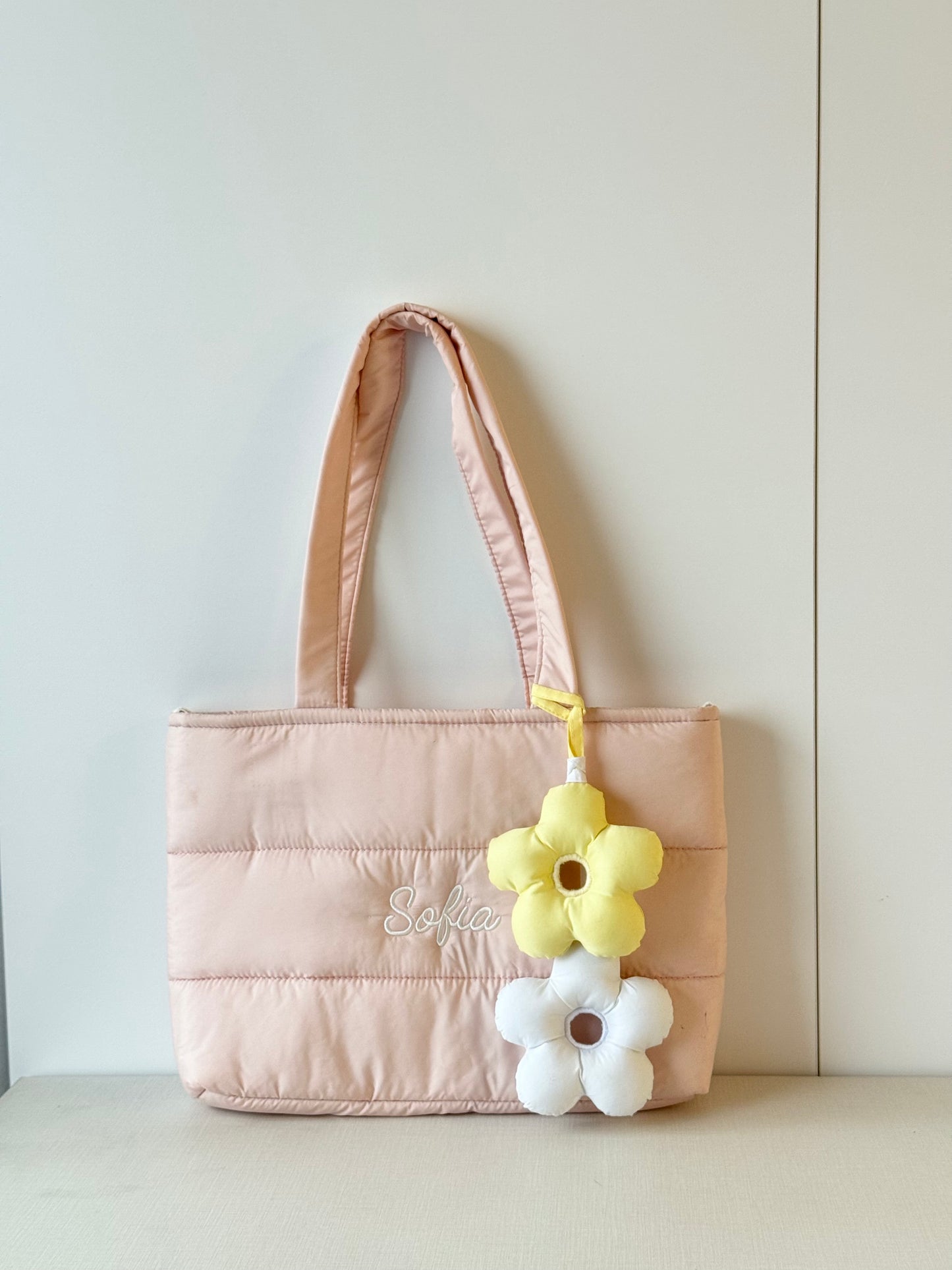 Personalized Puffer Shoulder Bag with Embroidered Name - 16x12 inches