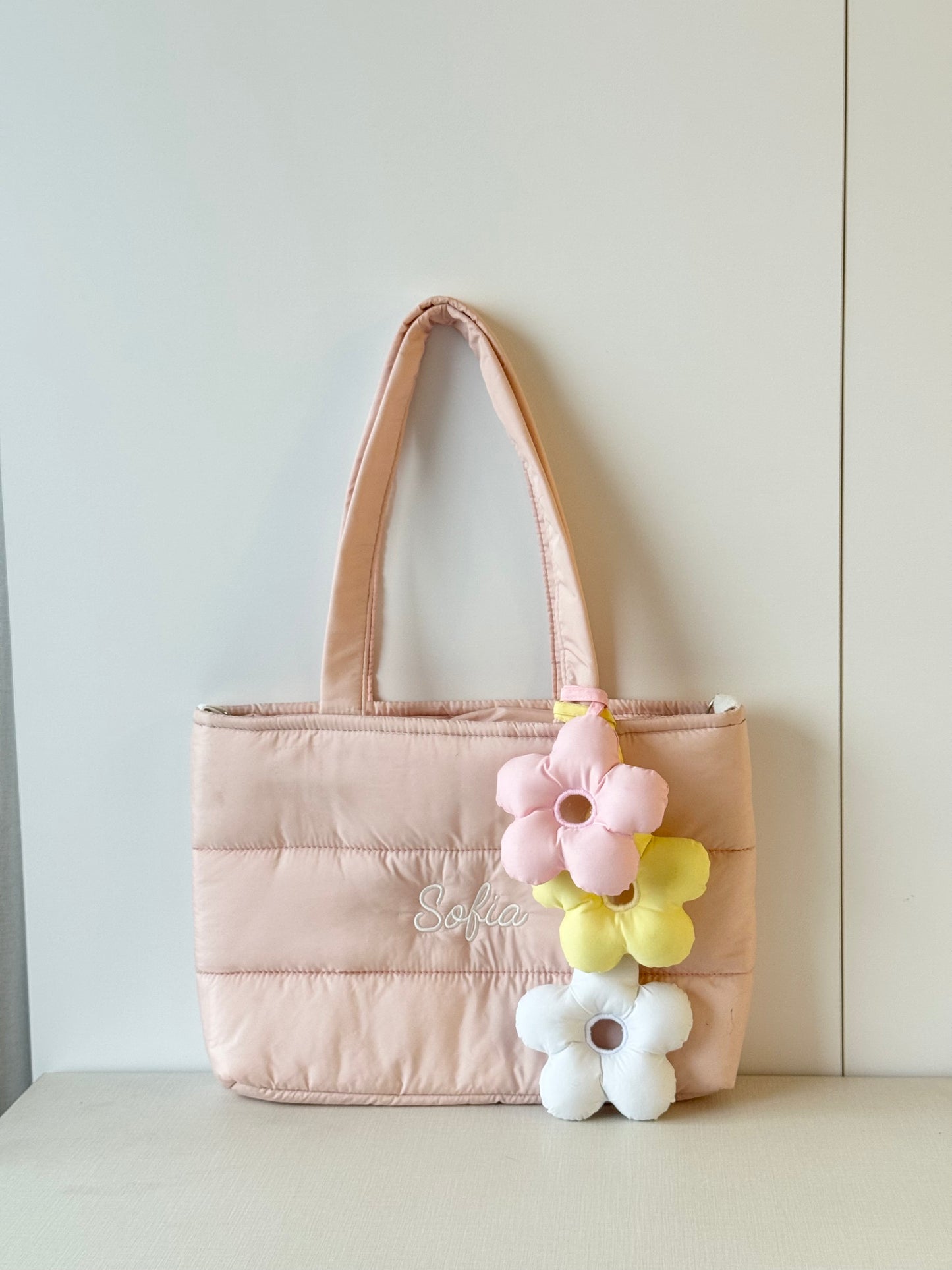 Personalized Puffer Shoulder Bag with Embroidered Name - 16x12 inches
