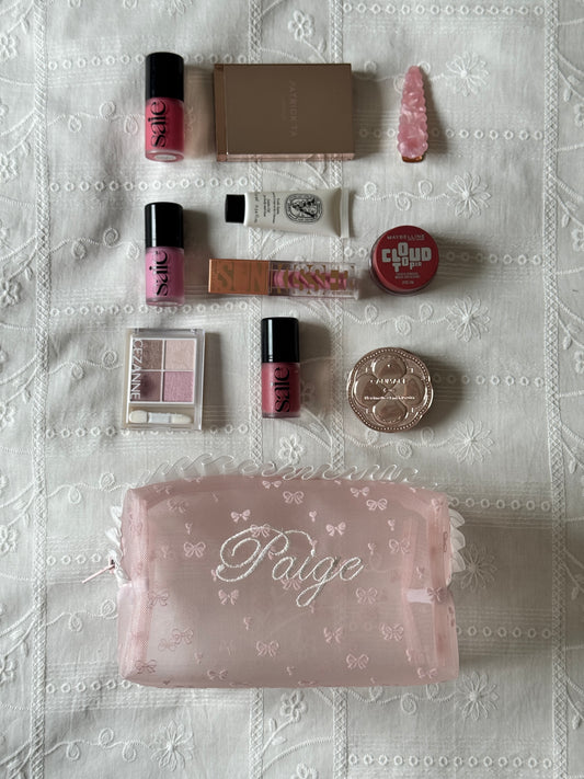 Makeup Pouch - Blush Secret 2 - Custom Name