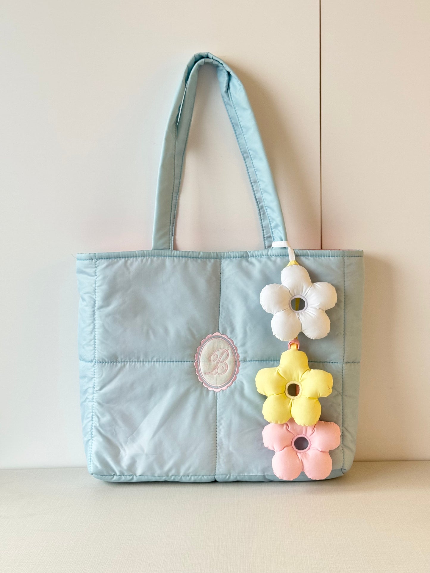 Personalized Puffer Shoulder Bag with Monogram Embroidery - 18x15 inches