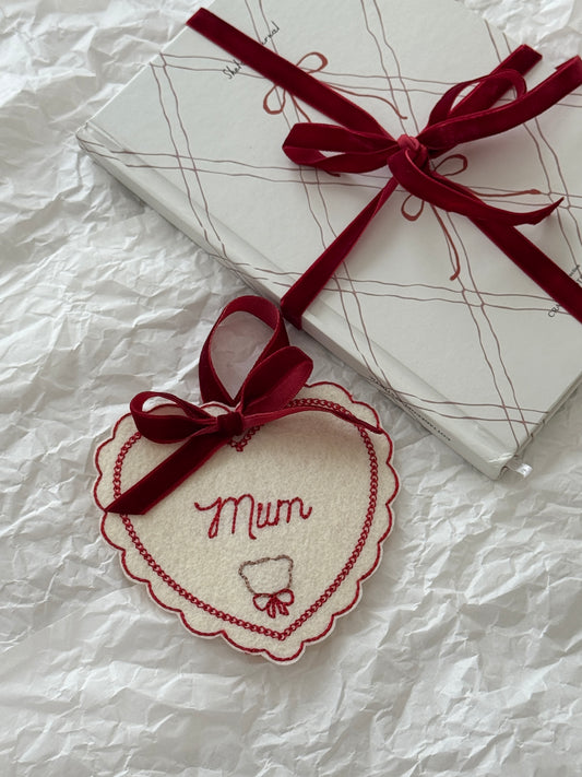 Embroidered Tag - Cherry Bear