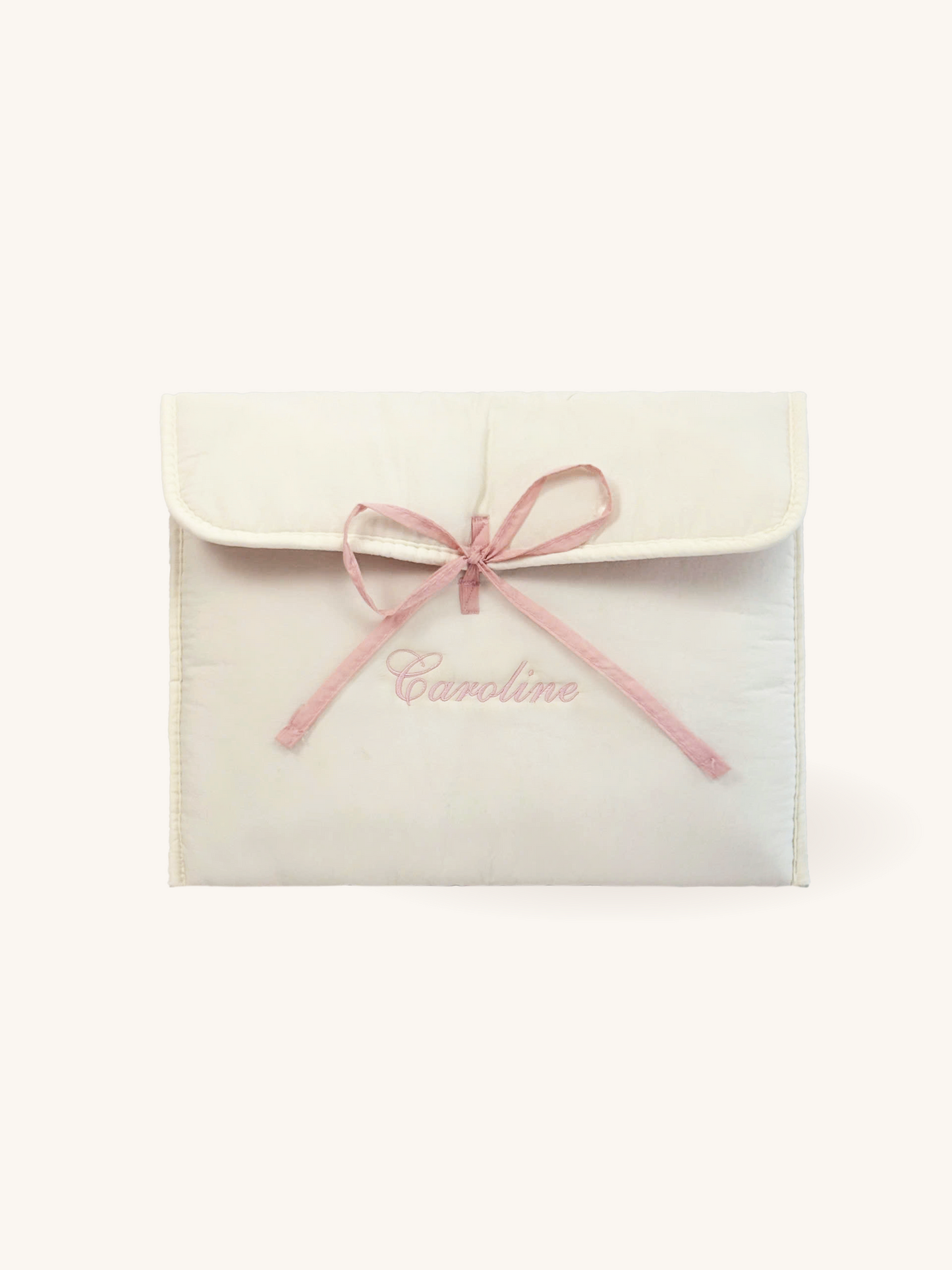 Personalized Laptop Sleeve with Embroidered Name & Bow - 13 inches
