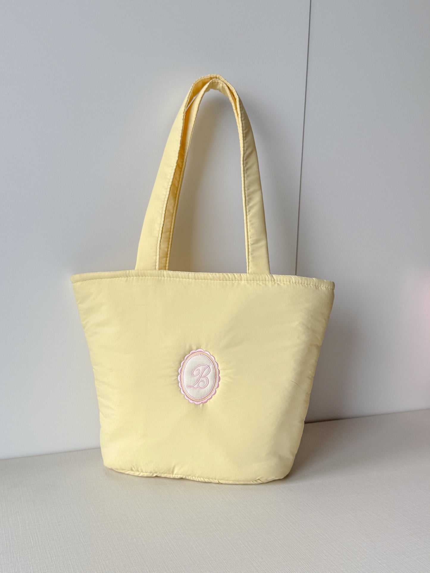 Personalized Puffer Shoulder Bag with Monogram Embroidery - 14x10 inches