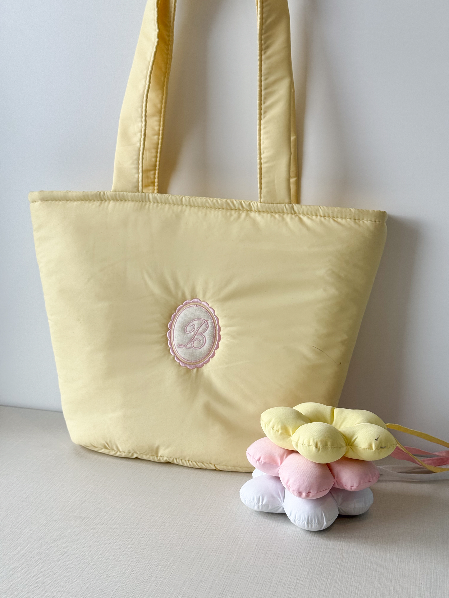 Personalized Puffer Shoulder Bag with Monogram Embroidery - 14x10 inches