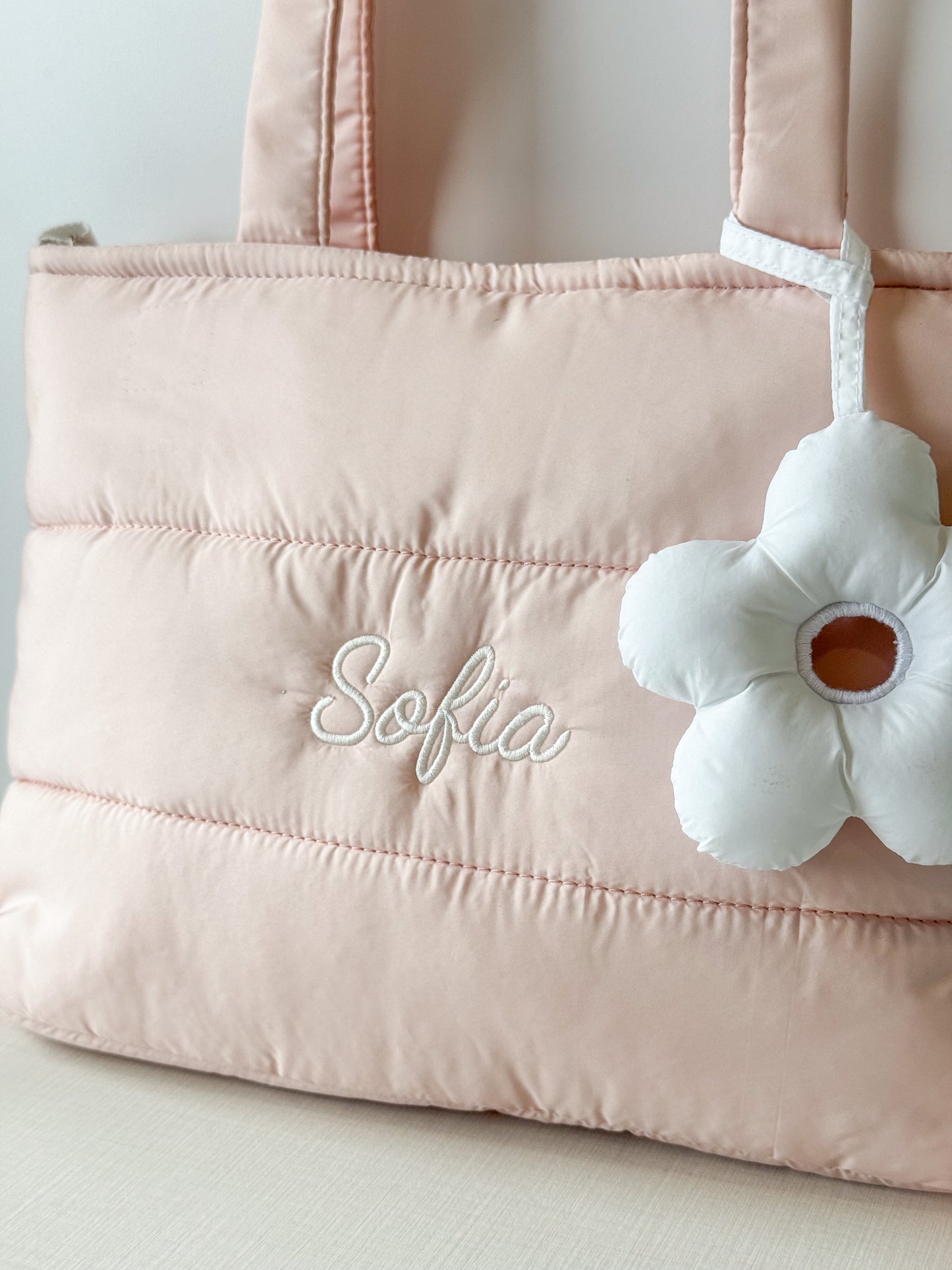 Personalized Puffer Shoulder Bag with Embroidered Name - 16x12 inches