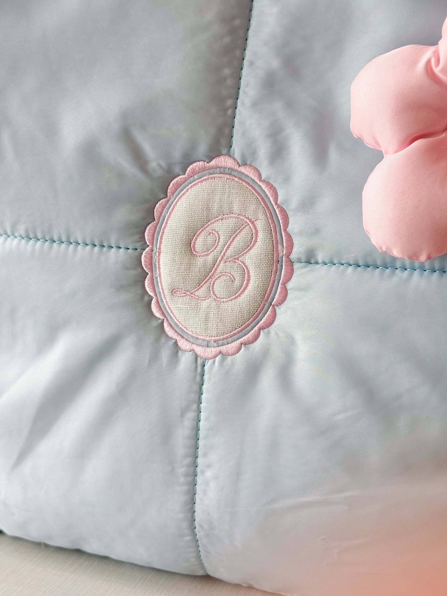 Personalized Puffer Shoulder Bag with Monogram Embroidery - 18x15 inches