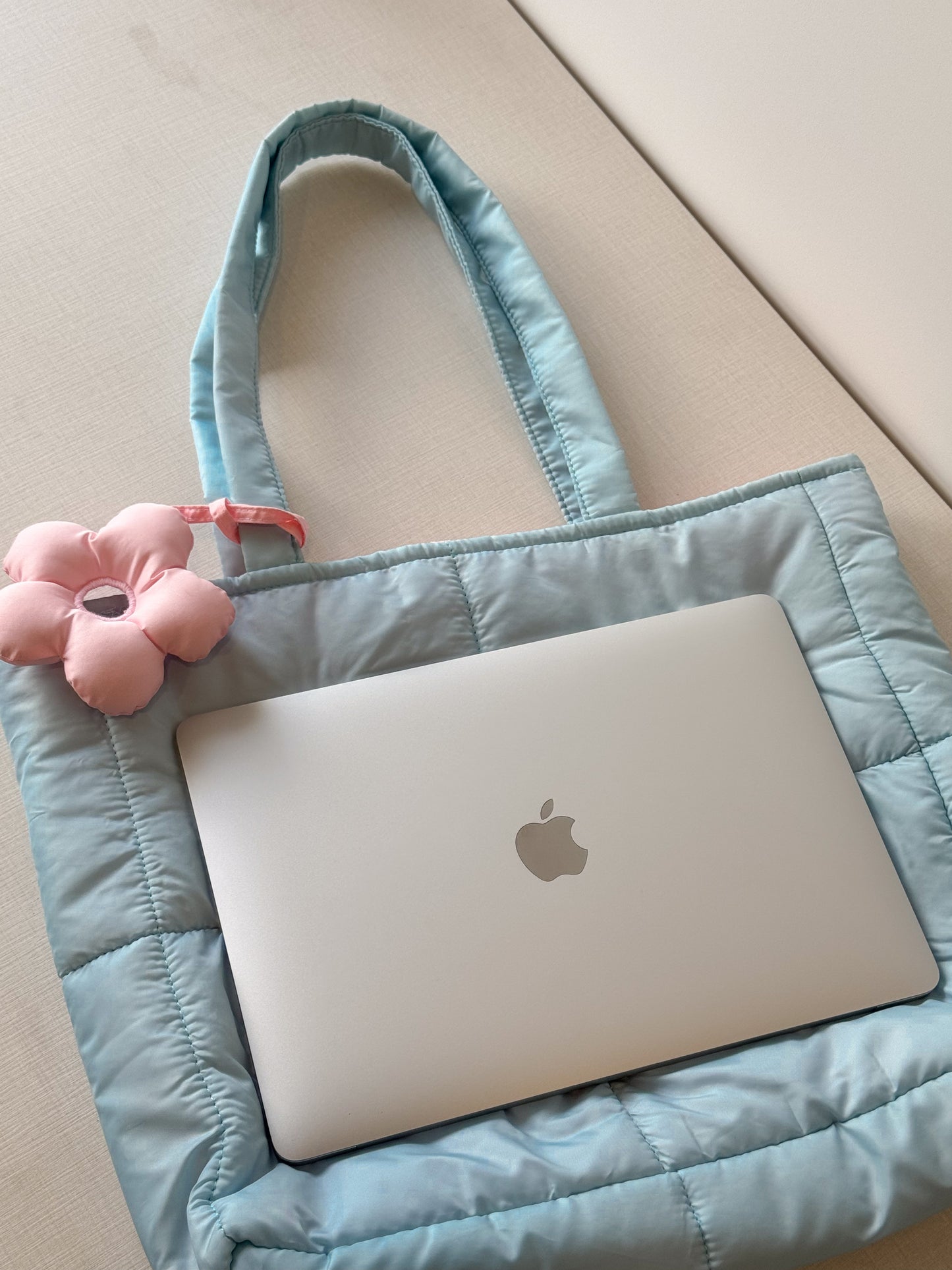 Personalized Puffer Shoulder Bag with Monogram Embroidery - 18x15 inches