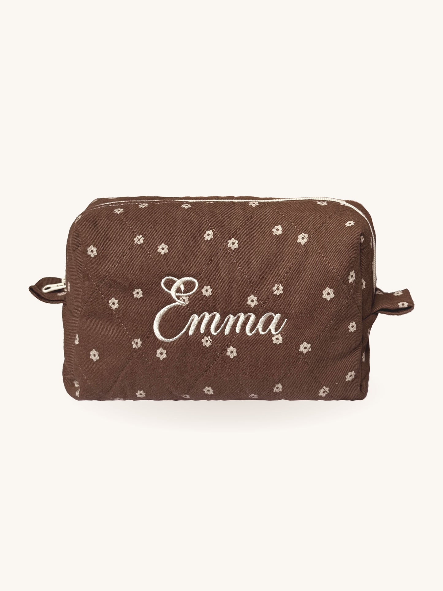 Makeup Pouch - Cocoa - Custom Name