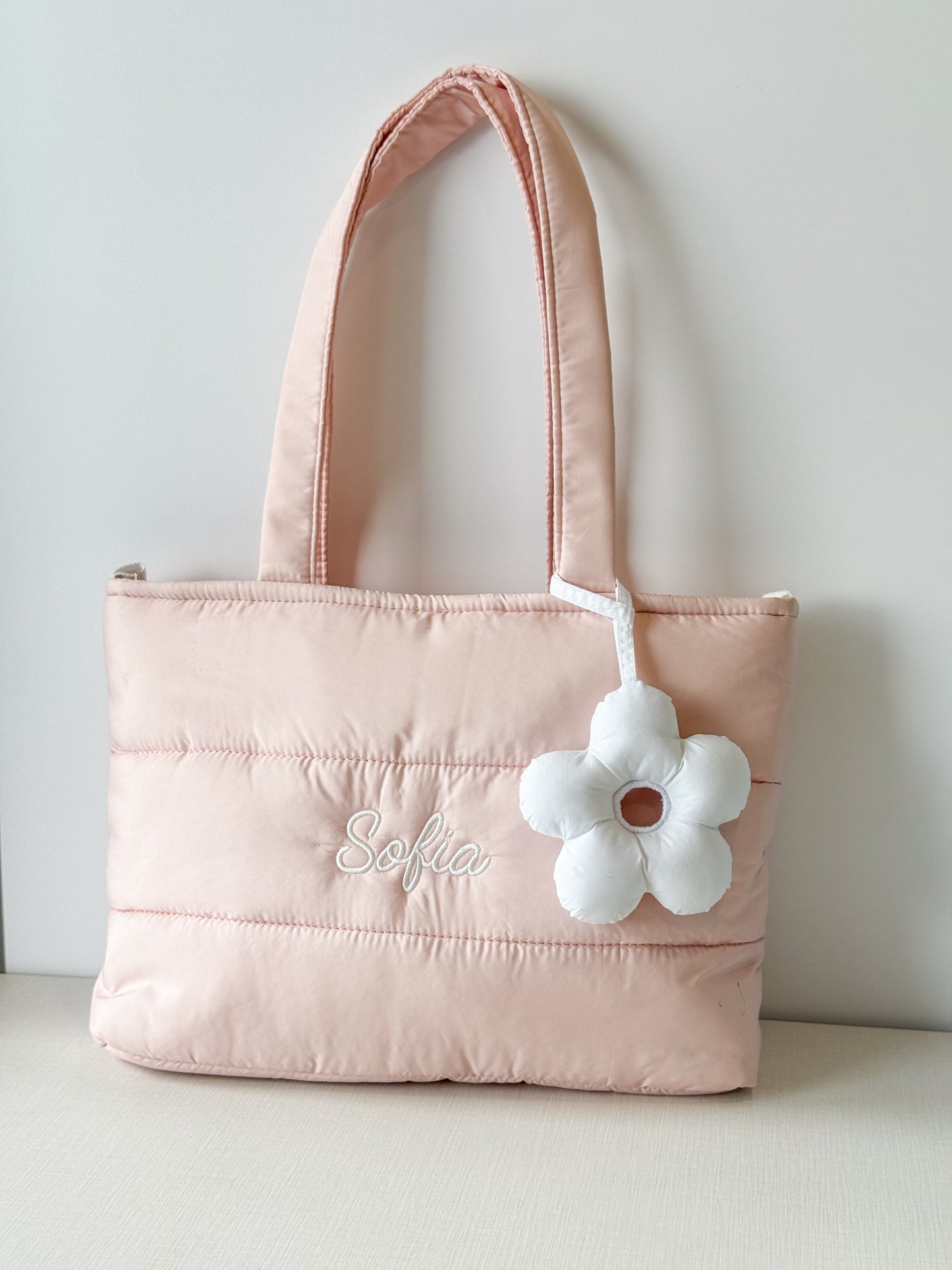Personalized Puffer Shoulder Bag with Embroidered Name - 16x12 inches