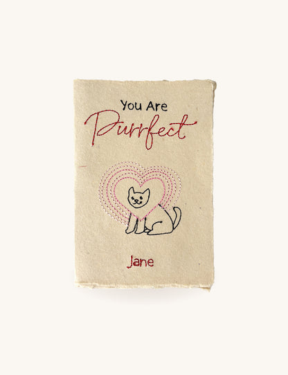 Embroidered Love Card - Purrfect