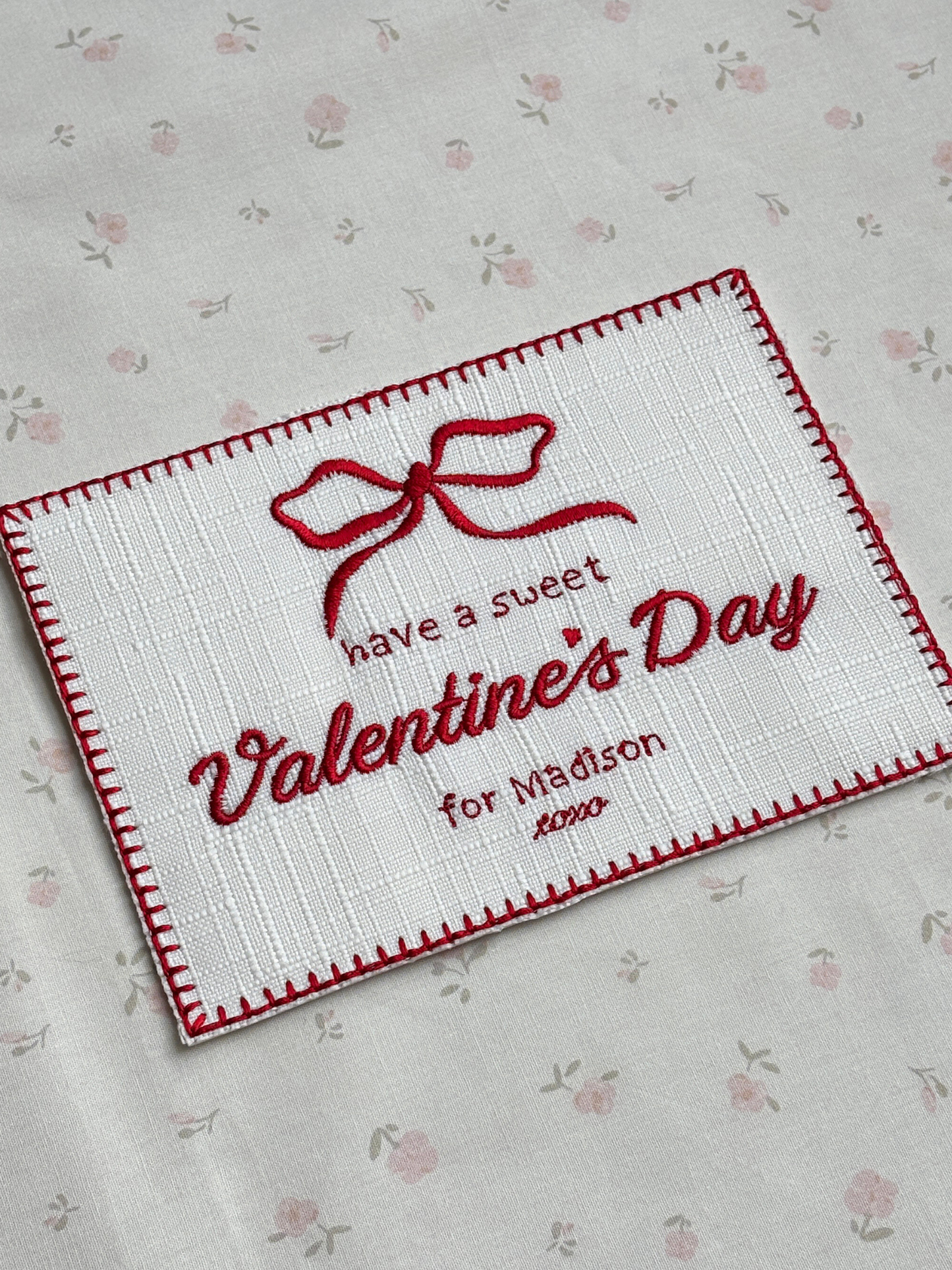 Embroidered Love Card - Sweet Valentines