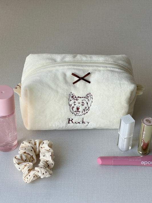 Makeup Pouch - Fuzzy - Custom Pet Image