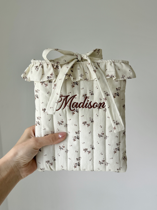 Book Sleeve - Vintage Bloom - Custom Name