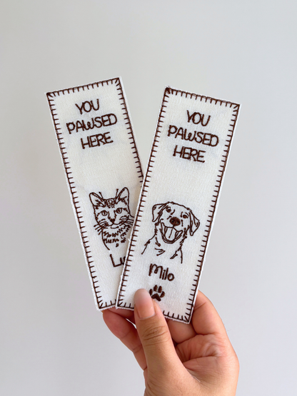 Embroidered Bookmark - Custom Pet Image