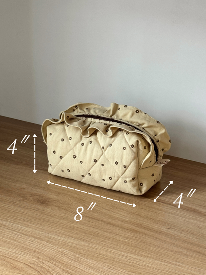 Makeup Pouch - Cappuccino Ruffle
