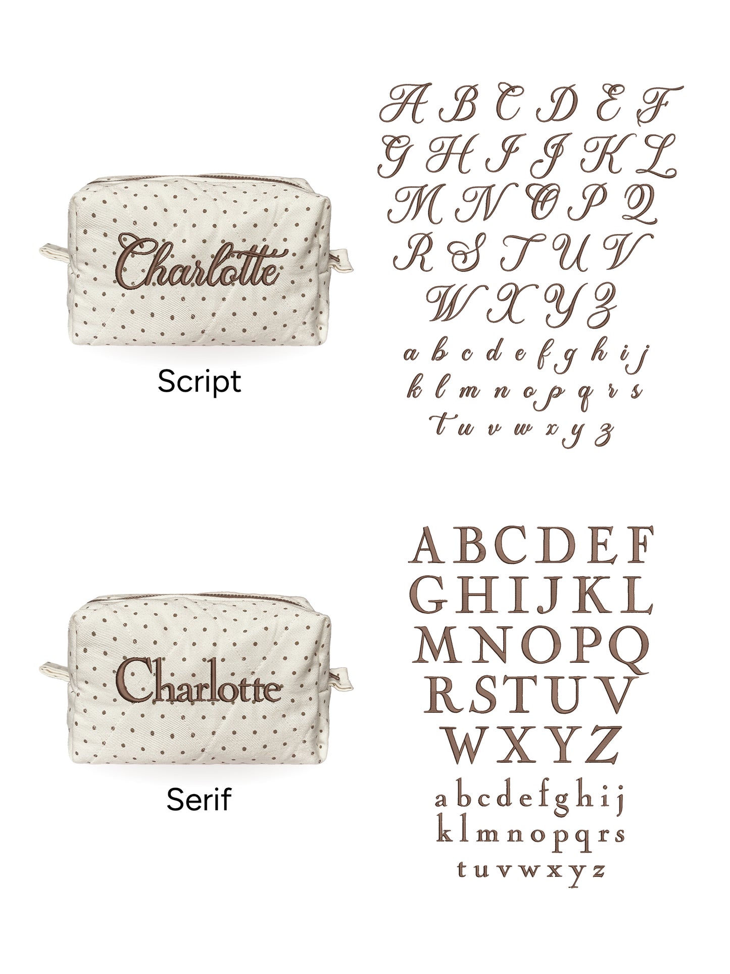 Makeup Pouch - Polka - Custom Name