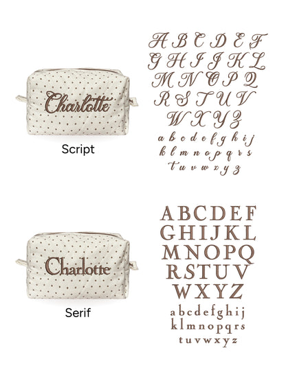 Makeup Pouch - Polka - Custom Name