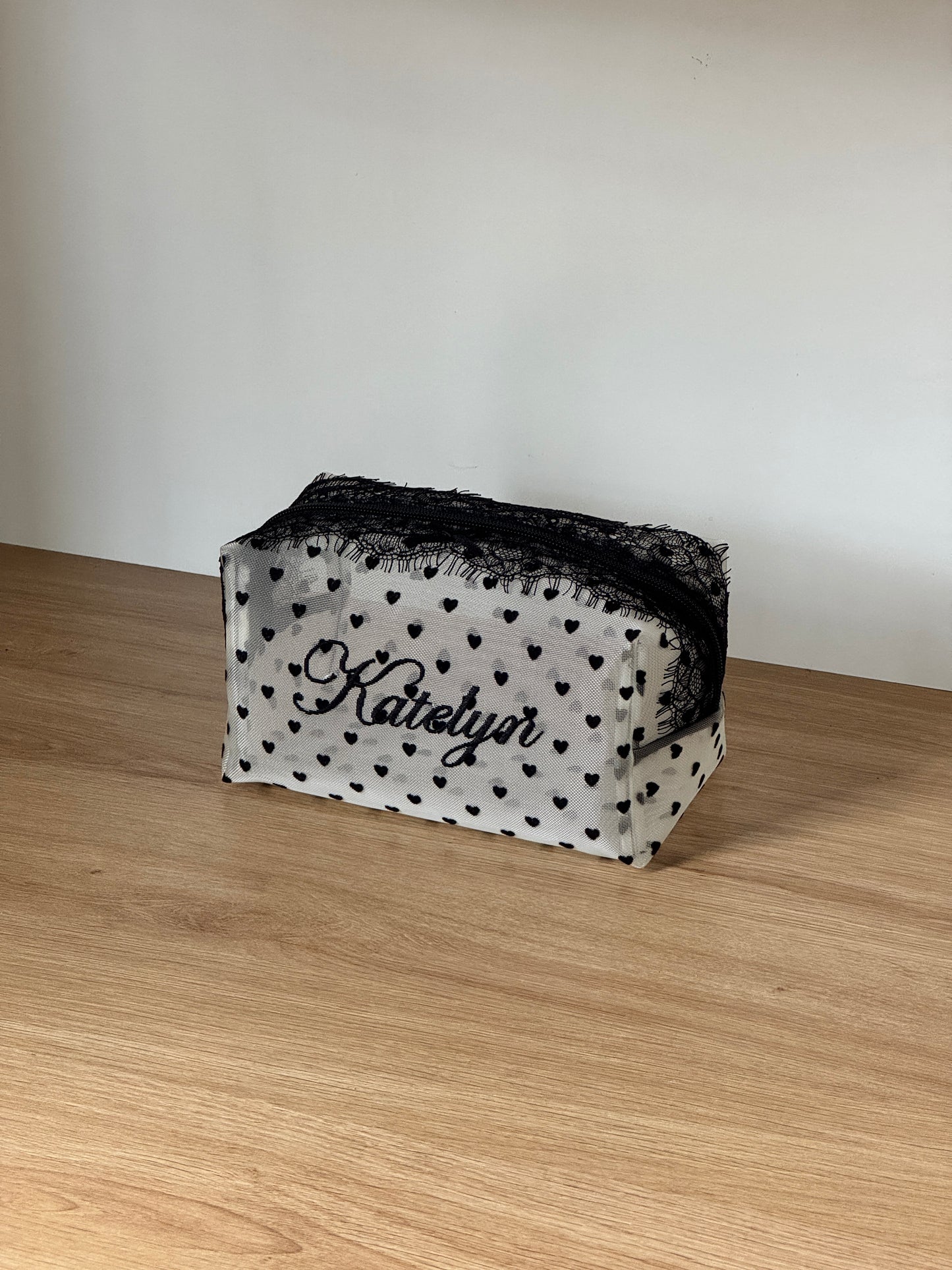 Makeup Pouch - Pretty in Lace - Custom Name