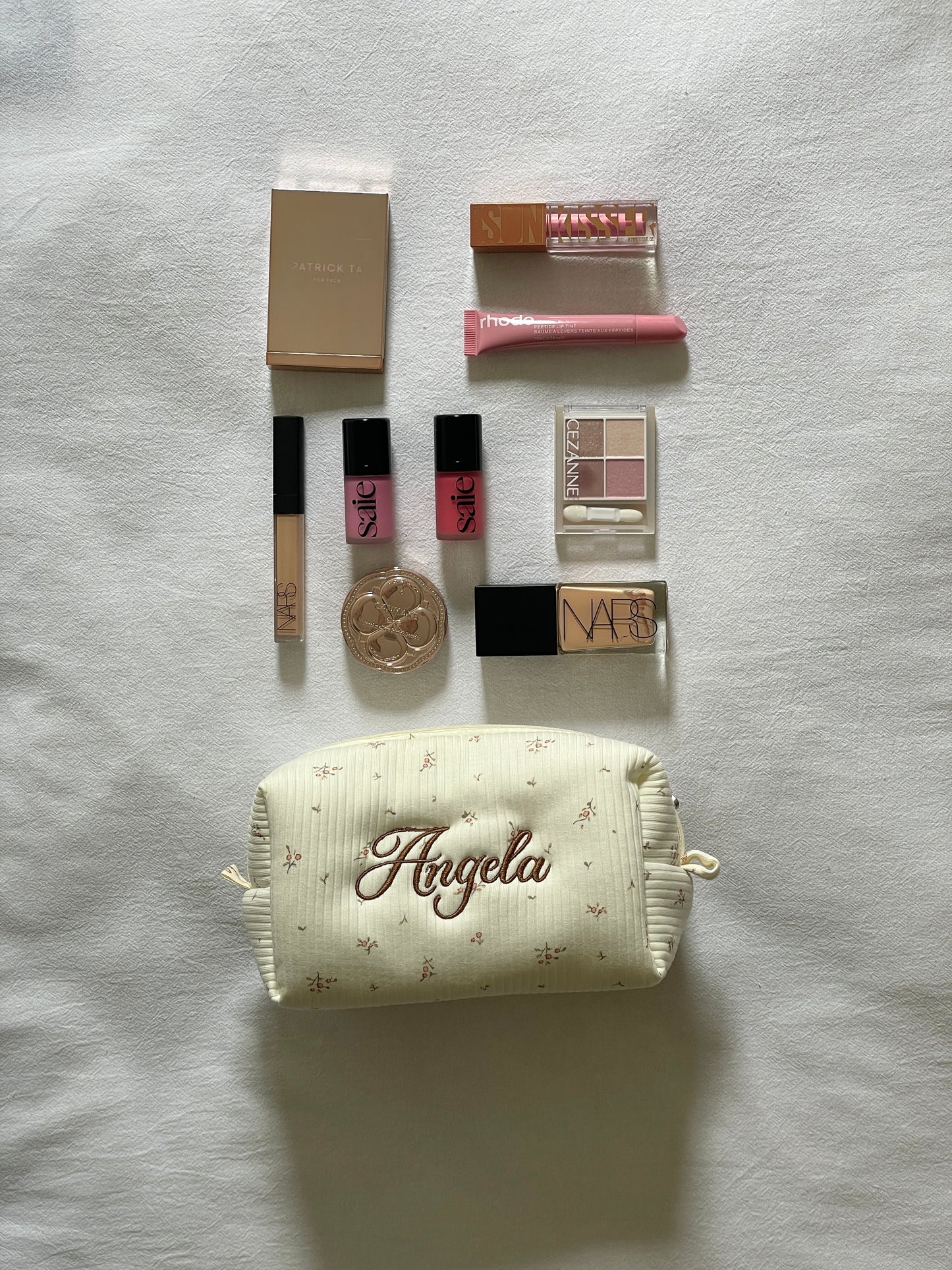 Makeup Pouch - Cottage Blossom - Custom Name