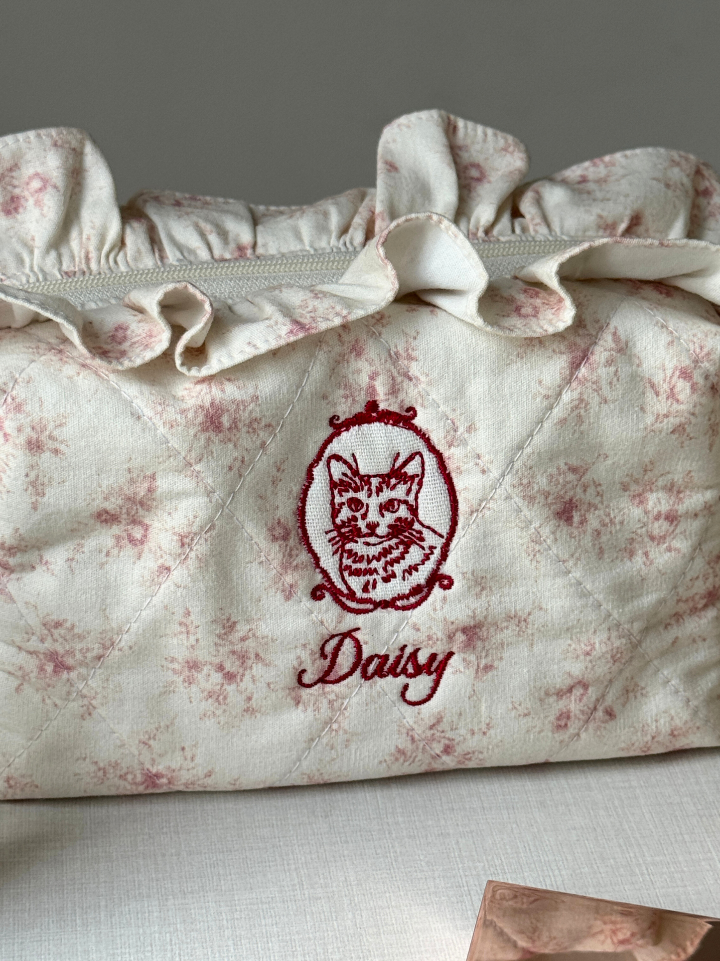 Makeup Pouch - Poetic Bloom - Custom Pet Image