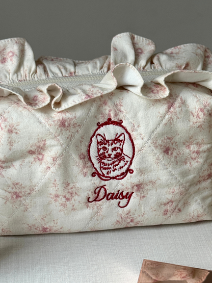 Makeup Pouch - Poetic Bloom - Custom Pet Image