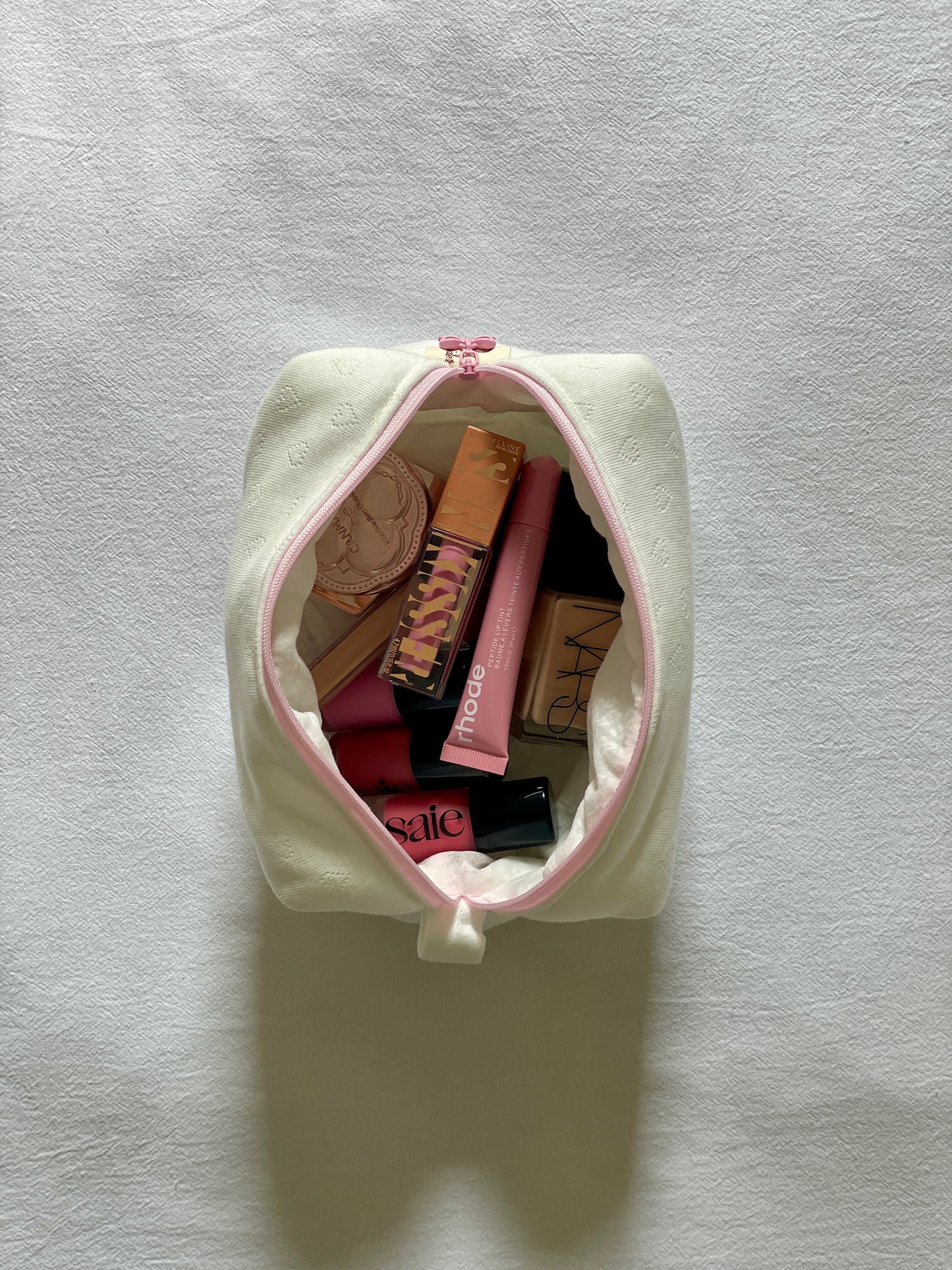 Makeup Pouch - Blush Hearts - Custom Name