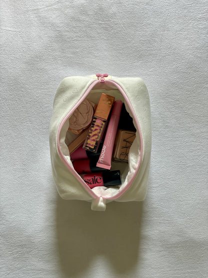 Makeup Pouch - Blush Hearts - Custom Name