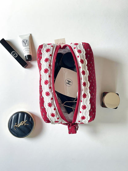 Makeup Pouch - Vintage Berry - Custom Name