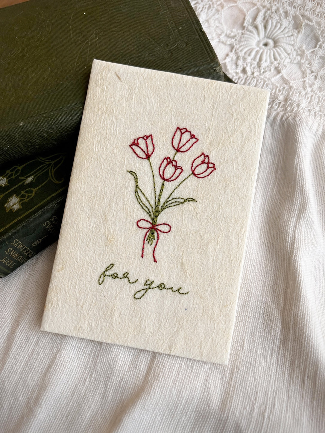 Embroidered Card - For You