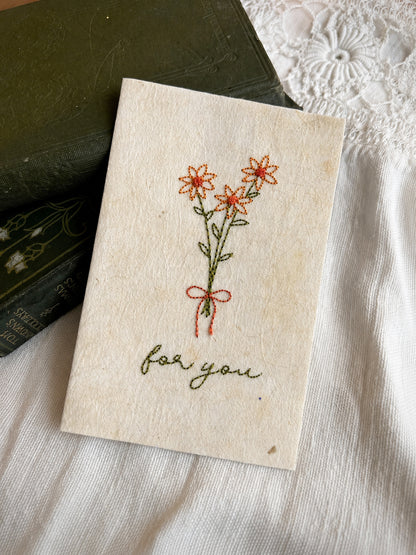 Embroidered Card - For You