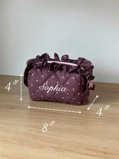 Makeup Pouch - Celestial Ruffle - Custom Name