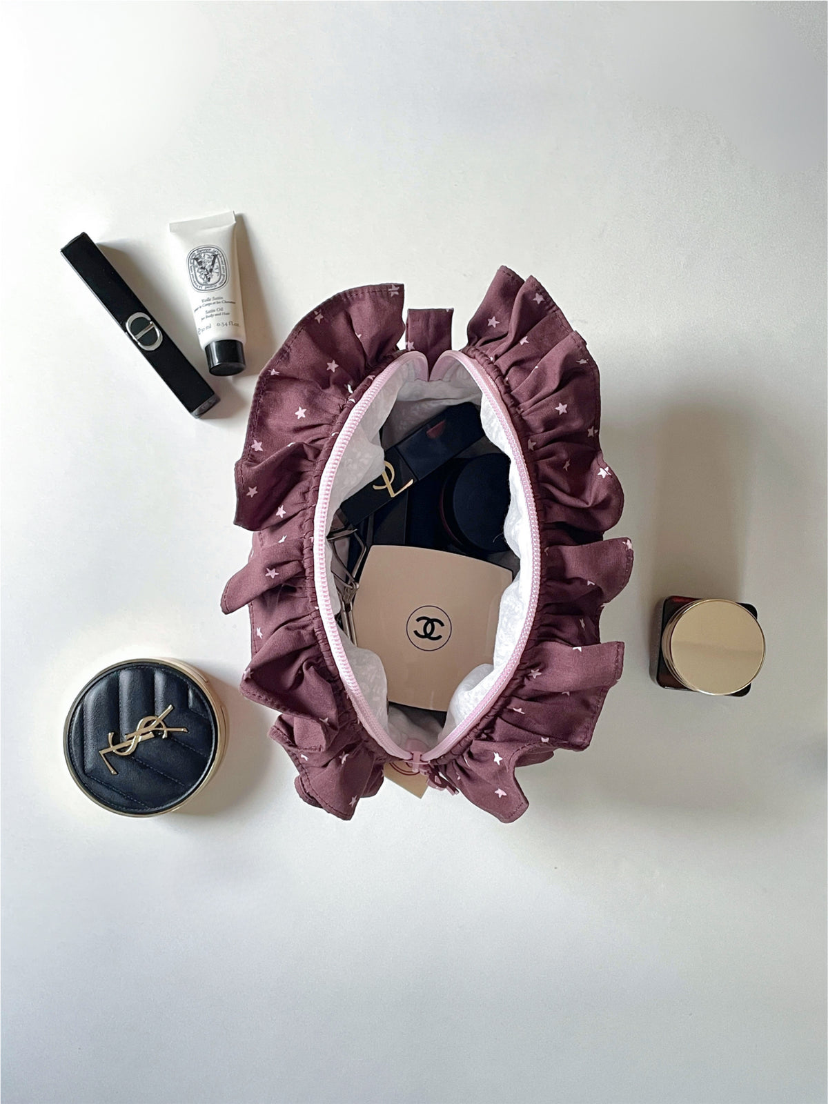 Makeup Pouch - Celestial Ruffle - Custom Name