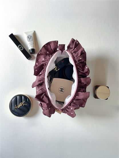 Makeup Pouch - Celestial Ruffle - Custom Name