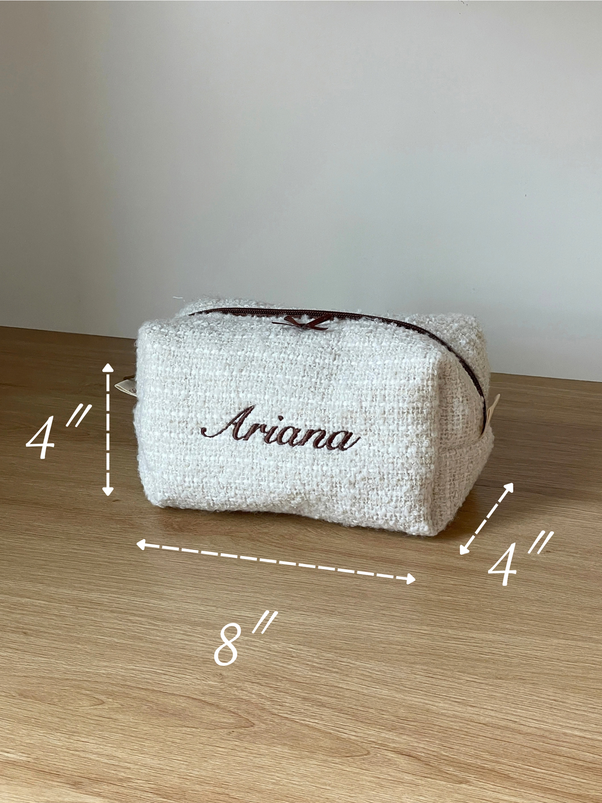 Makeup Pouch - Vanilla Cream - Custom Name