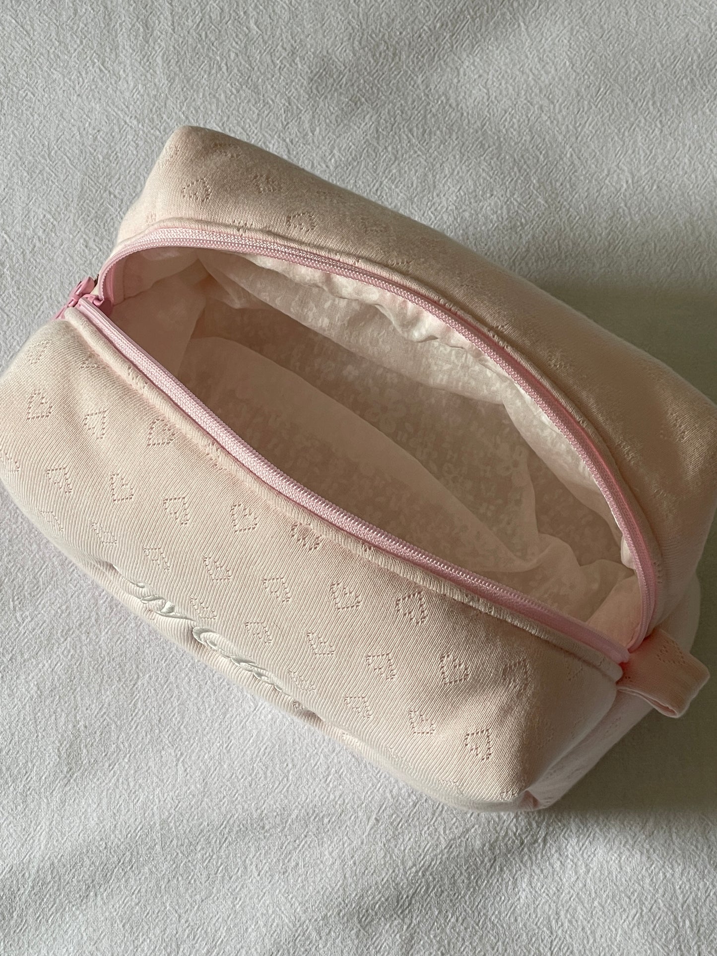 Makeup Pouch - Soft Heart - Custom Name